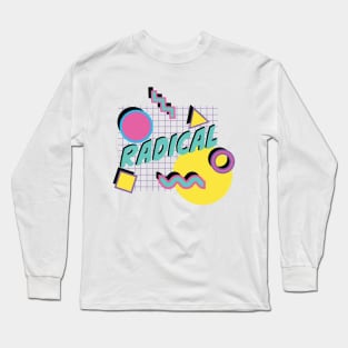 90's Radical Memphis Style Print Long Sleeve T-Shirt